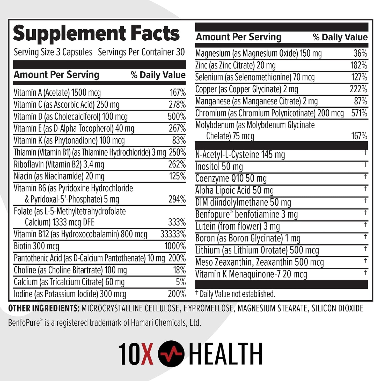 10X Health Methylated Multivitamin - 90 Capsules
