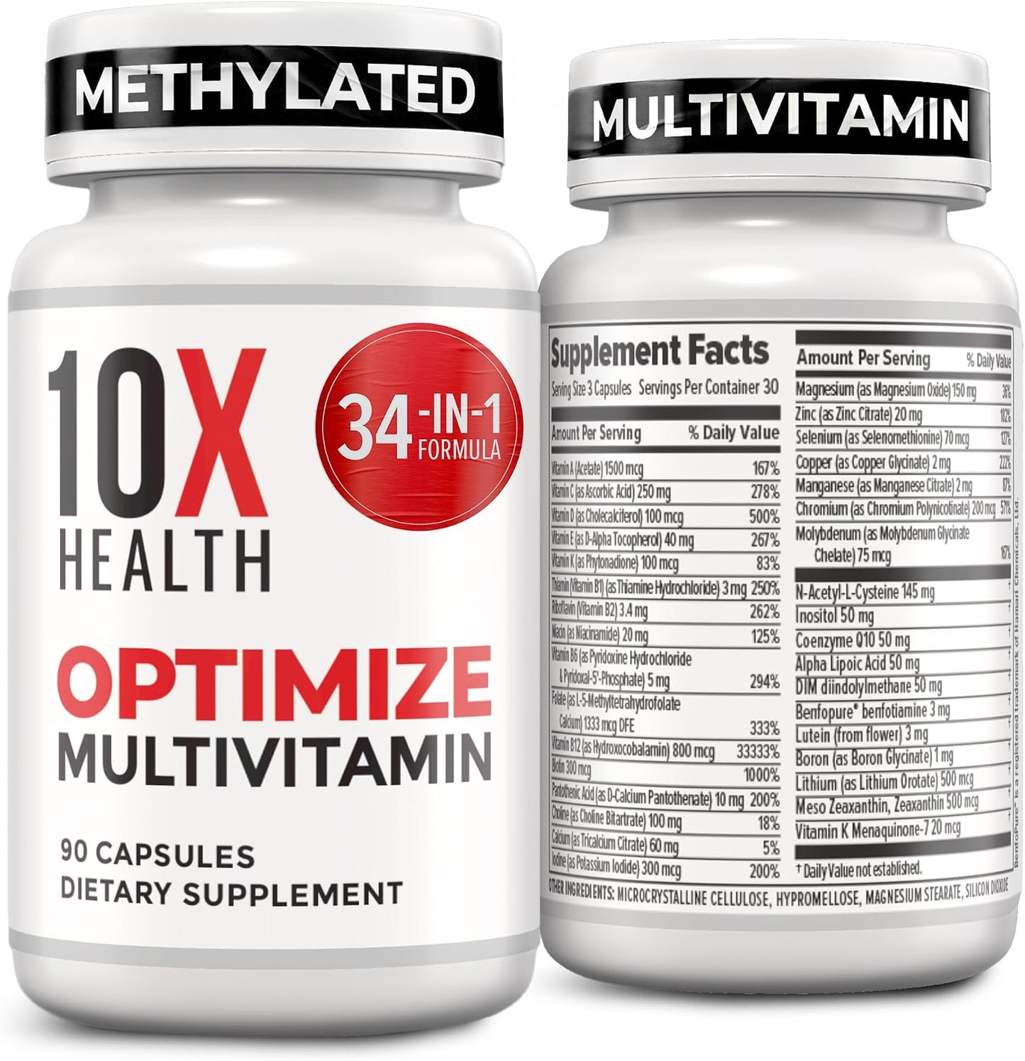 10X Health Methylated Multivitamin - 90 Capsules