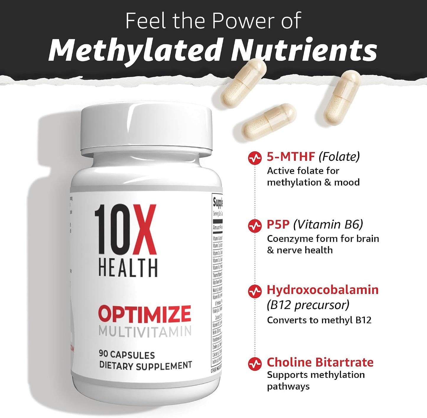 10X Health Methylated Multivitamin - 90 Capsules